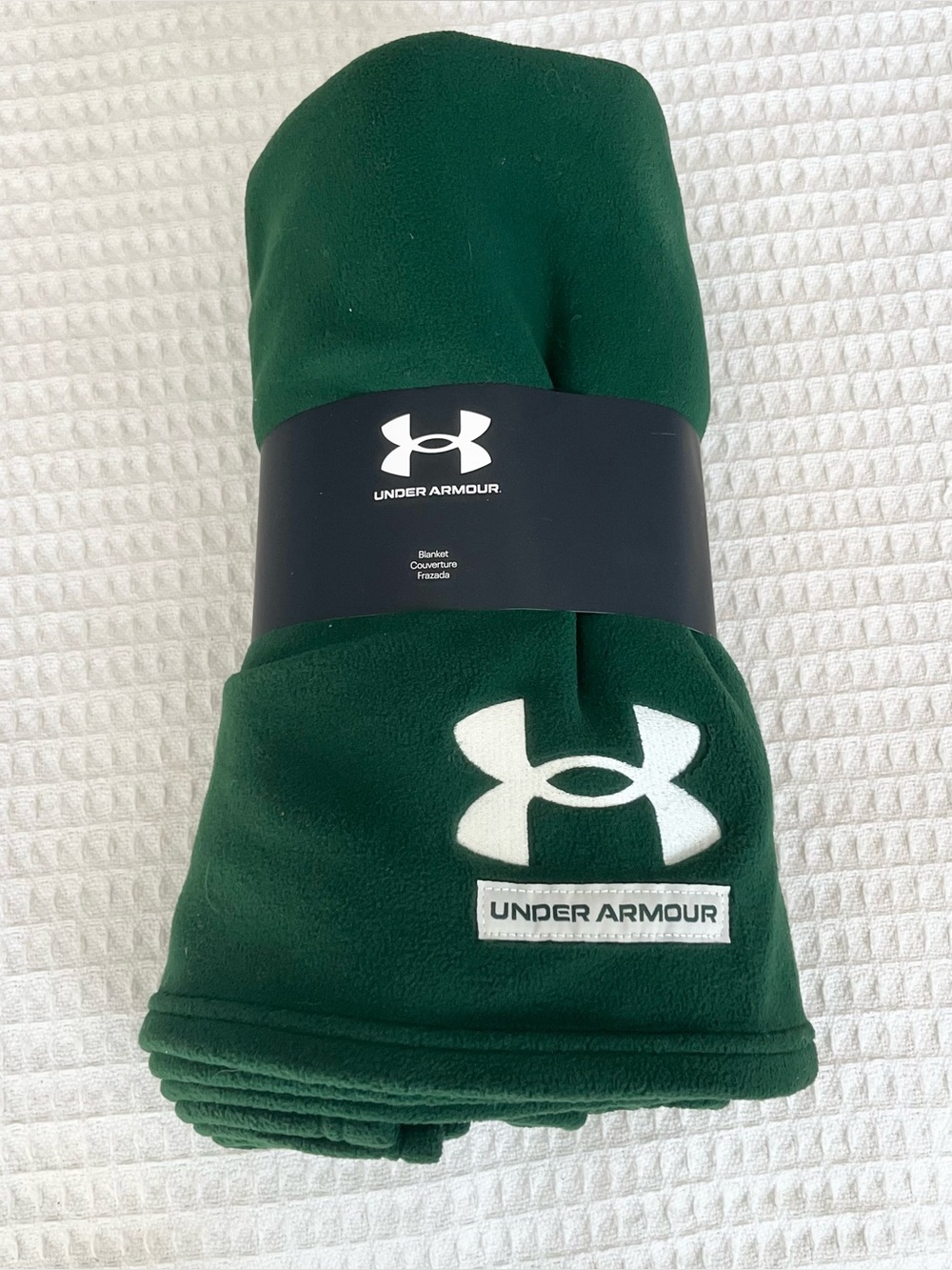 Under Armour Forest Green Fleece Logo Throw Blanket